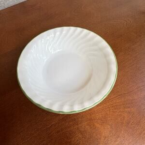 Vintage Corelle Callaway Holiday Soup Cereal Bowl Green Rim & Swirls, 2000-2002